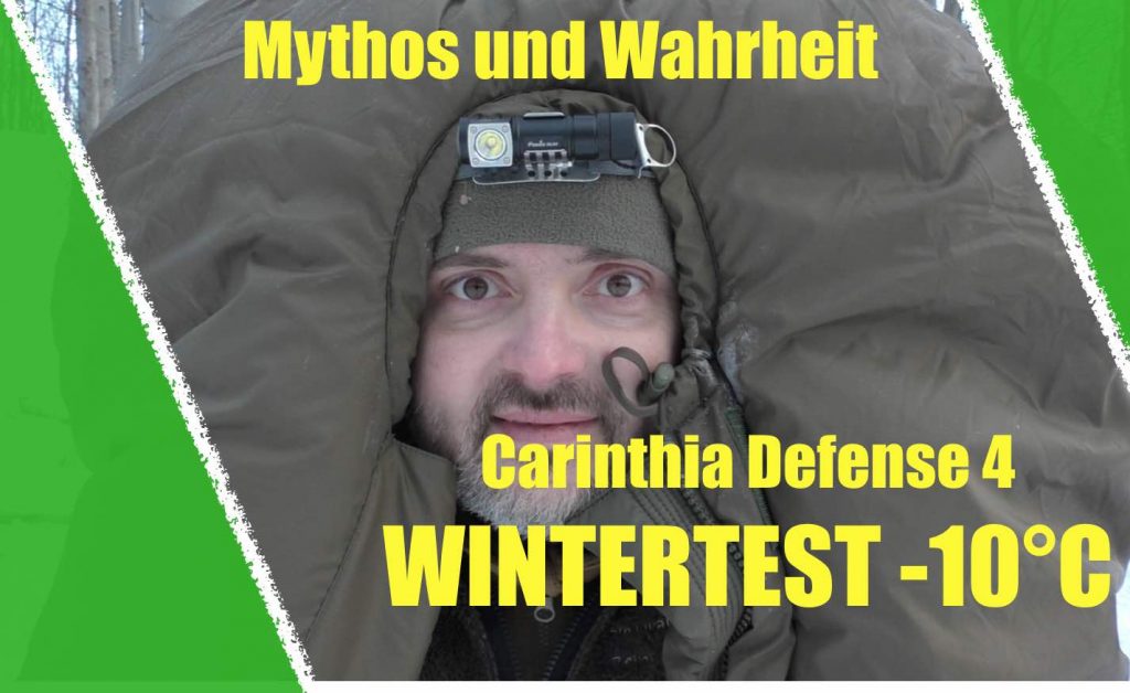 Survival Trainer Ausbildung im Winter-10°C Schlafsacktest